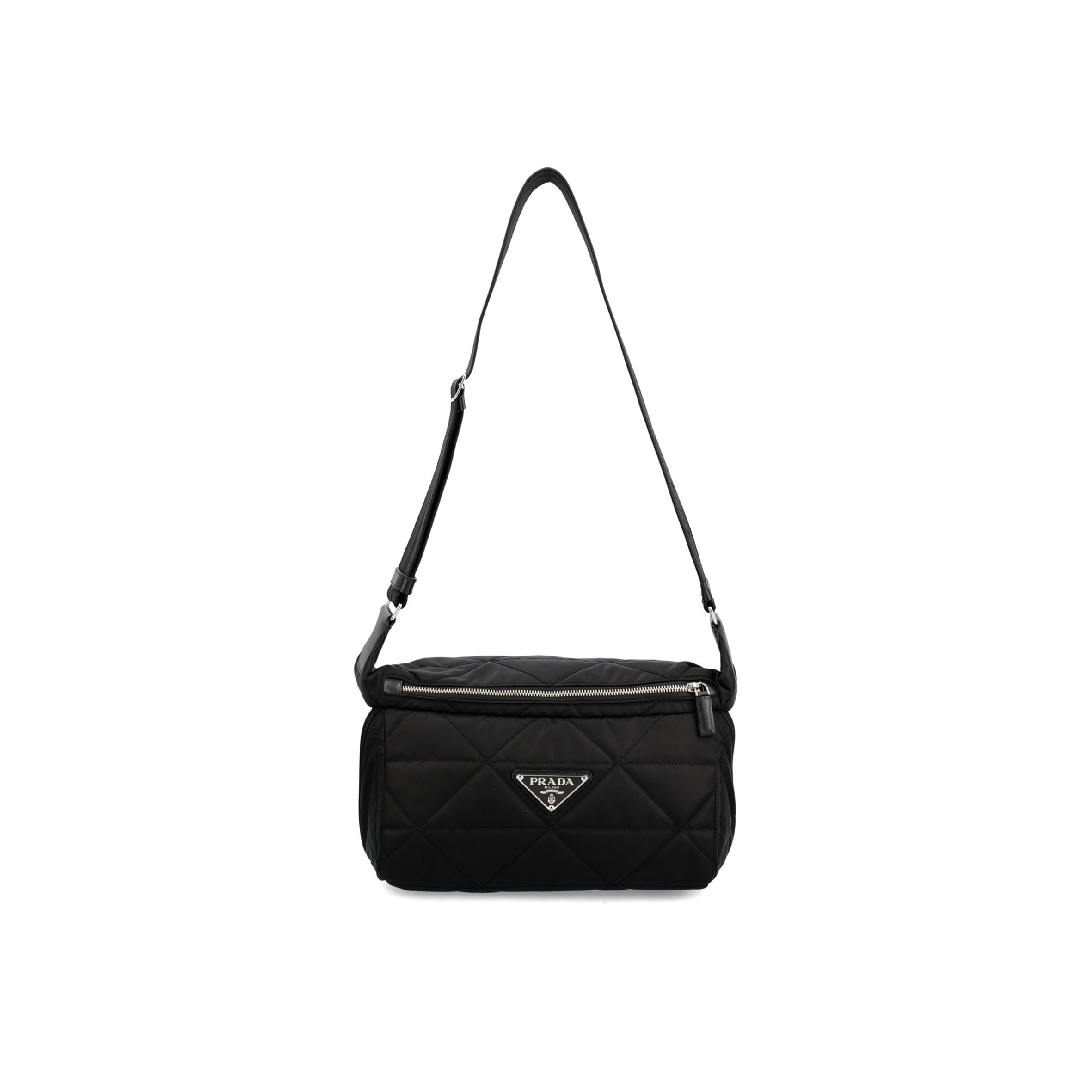 PRADA TRIANGLE LOGO PLAQUE PUFFER CROSSBODY BAG 2VH994 (27*15.5*14cm) 